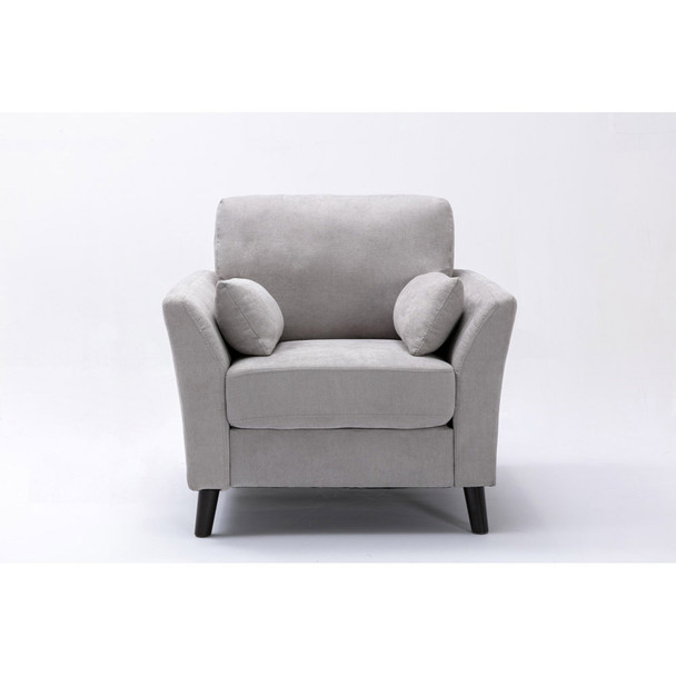 Lilola Home Damian Light Gray Velvet Fabric Chair 89728LG-C