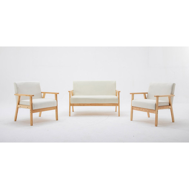 Lilola Home Bahamas Beige Loveseat and 2 Chair Living Room Set 88873BE-LCC