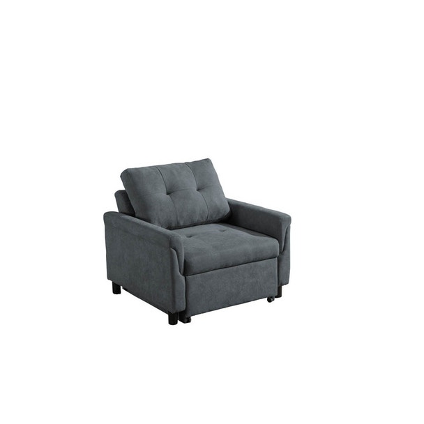 Lilola Home Hannah Dark Gray Woven Convertible Armchair 81361