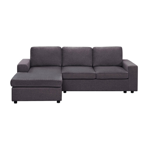 Lilola Home Newlyn Sofa with Reversible Chaise in Dark Gray Linen 81801-1