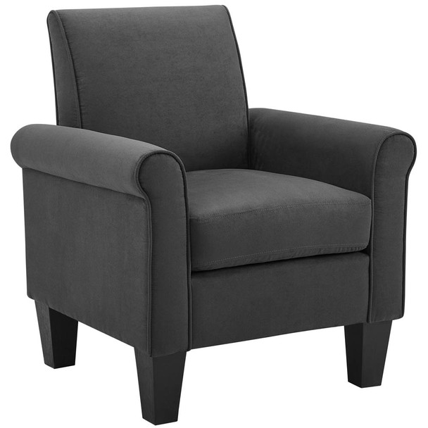 Lilola Home Angelo Dark Gray Microfiber Fabric Armchair 88902