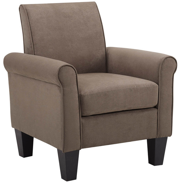 Lilola Home Angelo Light Brown Microfiber Fabric Armchair 88903