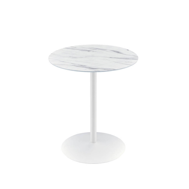 Lilola Home Circa End Table with White Marble Textured Top  98023