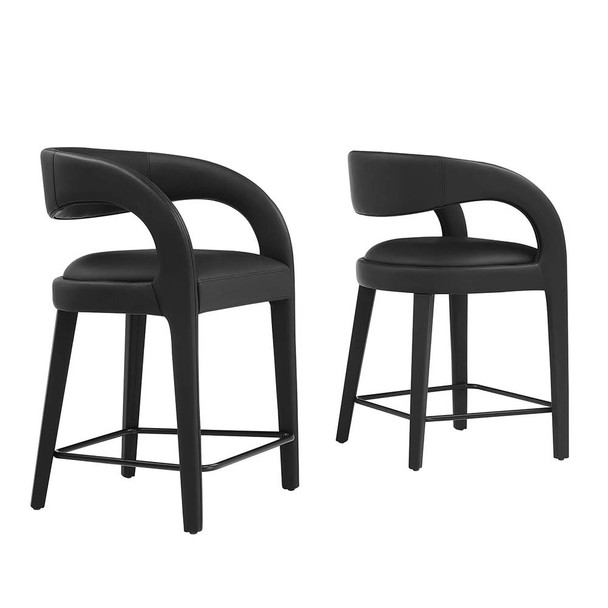 Modway Pinnacle Vegan Leather Counter Stool Set of Two - EEI-6564