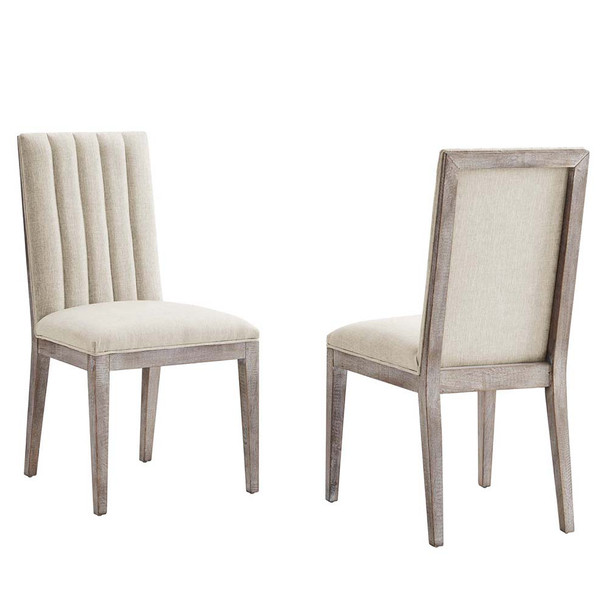 Modway Maisonette French Vintage Tufted Fabric Dining Side Chairs Set of 2 - EEI-6623