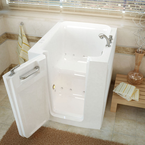 MediTub Walk-In 32 x 38 Left Door White Air Jetted Walk-In Bathtub 3238LWA