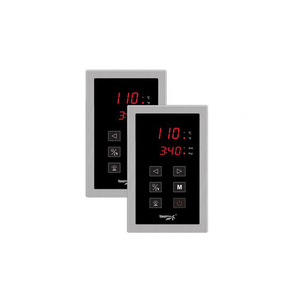 SteamSpa Dual Touch Panel Control System in Brushed Nickel - DTPBN