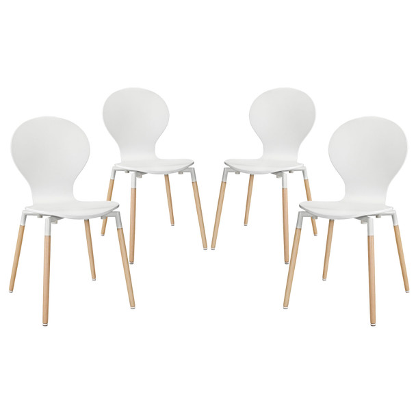 Modway Path Dining Chair Set of 4 EEI-1369-WHI White