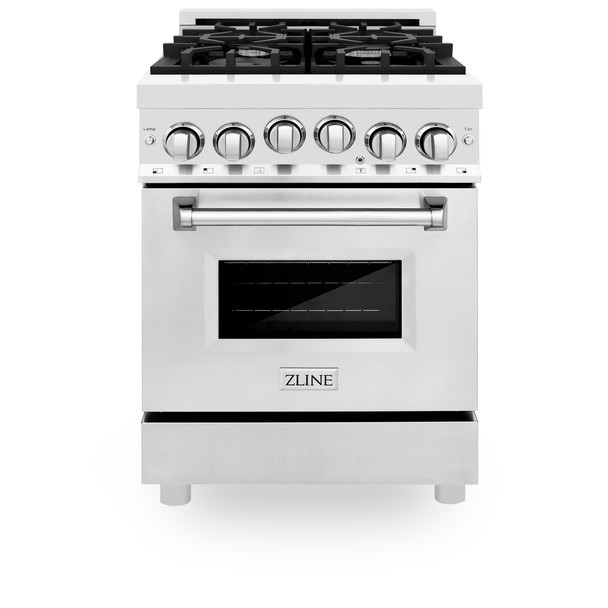 ZLINE 24" 2.8 cu. ft. Gas Oven and Gas Cooktop Range with Griddle in Stainless Steel - RG-GR-24