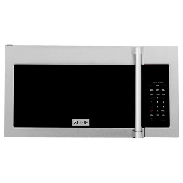 ZLINE 30" 1.5 cu. ft. Over the Range Microwave in Fingerprint Resistant Stainless Steel with Traditional Handle and Set of 2 Charcoal Filters - MWO-OTRCFH-30-SS