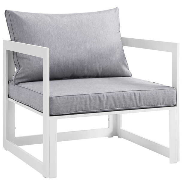 Modway Fortuna Outdoor Patio Armchair EEI-1517-WHI-GRY White Gray