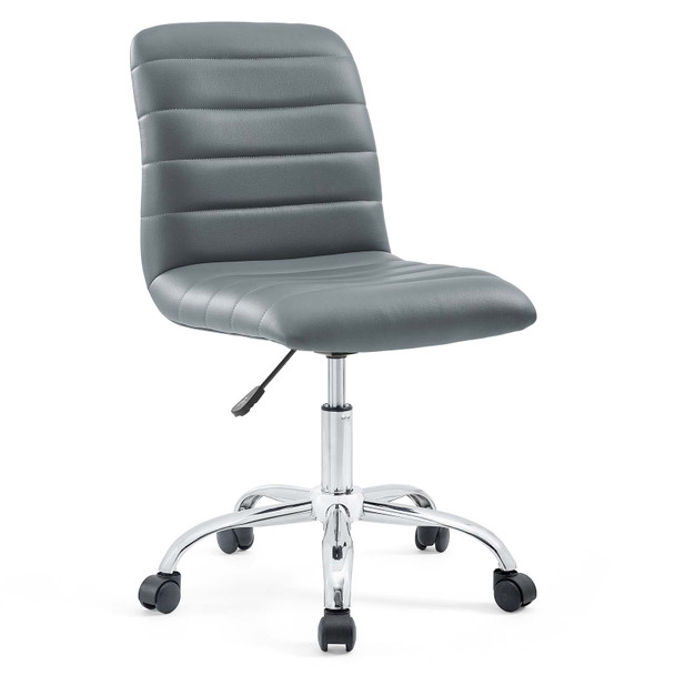 Modway Ripple Armless Mid Back Vinyl Office Chair EEI-1532-GRY Gray