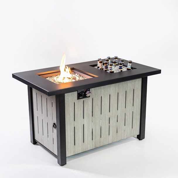 Deko Living 42 Inch Rectangular Outdoor 50,000 BTU Propane Firetable with Ice Bucket - COB10004