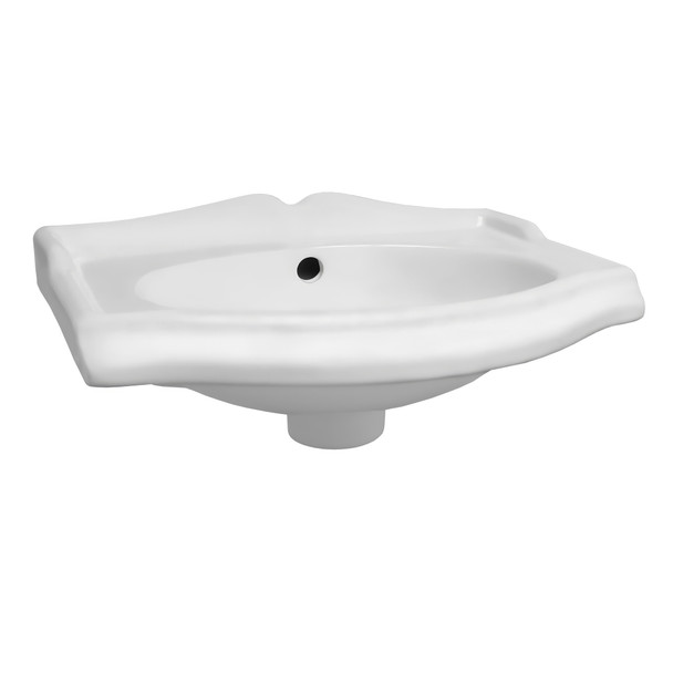 Whitehaus Isabella Collection Small Rectangular Wall Mount Basin With Integrated Oval Bowl - AR035-C