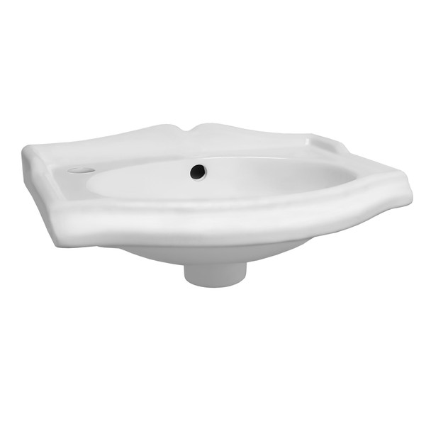 Whitehaus Isabella Collection Small Rectangular Wall Mount Basin With Integrated Oval Bowl - AR035L-C