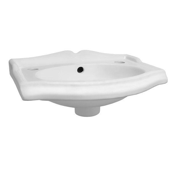 Whitehaus Isabella Collection Small Rectangular Wall Mount Basin With Integrated Oval Bowl - AR035T-C