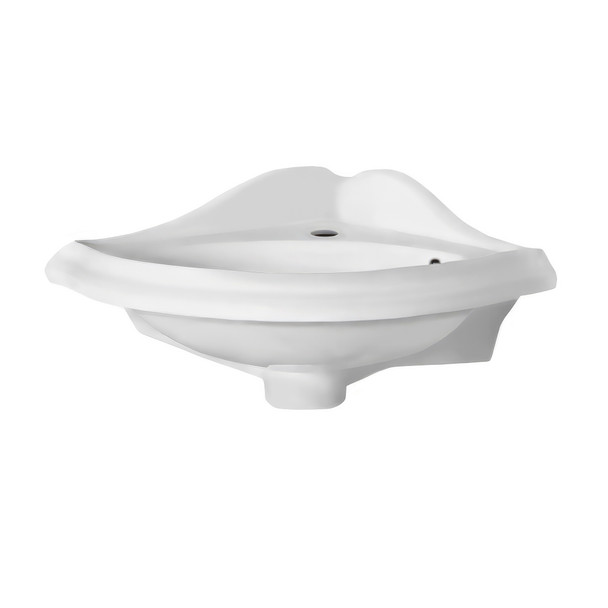 Whitehaus Isabella Collection Corner Wall Mount Basin With Oval Bowl - AR036-C