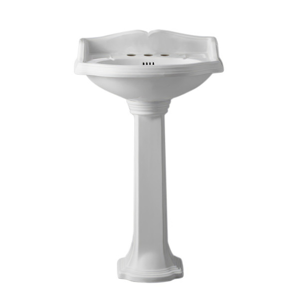 Whitehaus Isabella Collection Traditional Pedestal With An Integrated Small Oval Bowl - AR814-AR815-3H