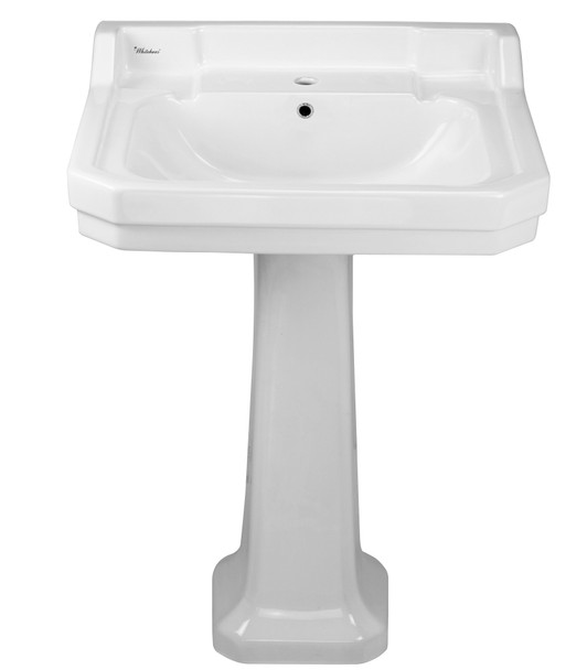 Whitehaus Isabella Collection Traditional Pedestal With Integrated Large Rectangular Bowl - B112L-P