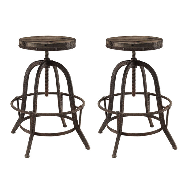 Modway Collect Bar Stool Set of 2 EEI-1603-BRN-SET Brown