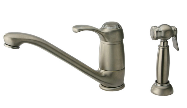 Whitehaus Metrohaus Single Lever Faucet With Matching Side Spray - WH23574-BN