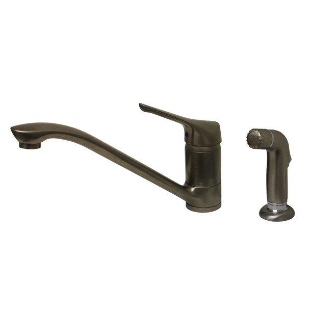 Whitehaus Metrohaus Single Lever Faucet With Matching Side Spray - WH76574-BN