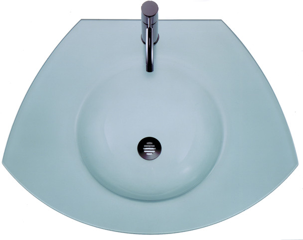 Whitehaus New Generation Ecoloom Trapezoidal Glass Counter Top With Integrated Round Basin - WHECOLOOM-MATTE