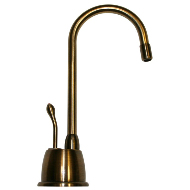 Whitehaus Point Of Use Instant Hot Water Faucet With Gooseneck Spout And Self Closing Handle - WHFH-H4640-AB