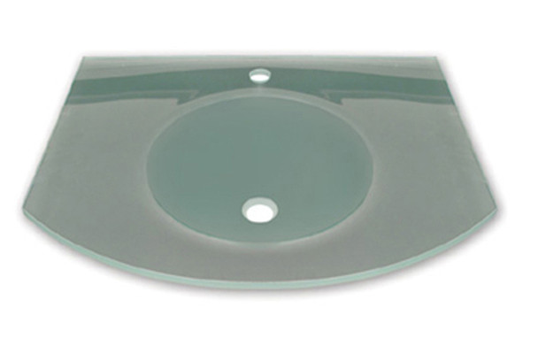 Whitehaus New Generation Arched 1/2" Matte Glass Counter Top With Integrated Round Basin - WHLOOM-C