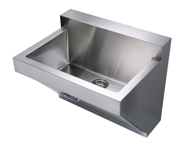 Whitehaus Noah'S Collection Brushed Stainless Steel Commercial Single Bowl Wall Mount Utility Sink - WHNC3022W