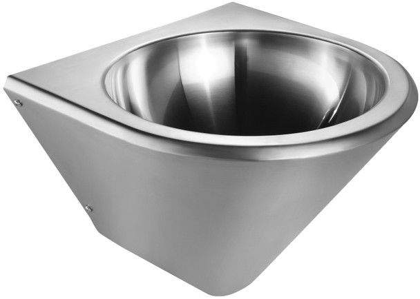 Whitehaus Noah'S Collection Brushed Stainless Steel Commercial Single Bowl Wall Mount Wash Basin - WHNCB1515