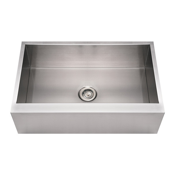 Whitehaus Noah'S Collection Brushed Stainless Steel Commercial Single Bowl Front Apron Sink - WHNCMAP3321