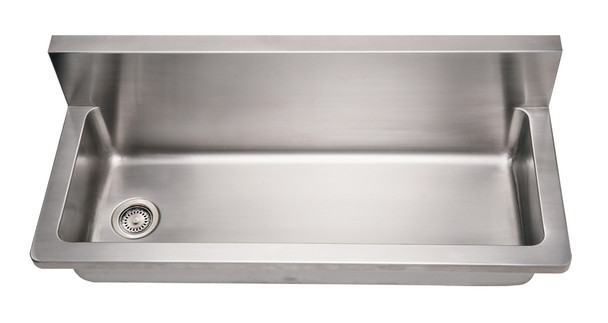 Whitehaus Noah'S Collection Brushed Stainless Steel Commercial Single Bowl Wall Mount Utility Sink - WHNCMB4413