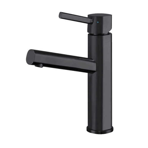 Whitehaus Waterhaus Lead-Free, Solid Stainless Steel Single Lever Elevated Lavatory Faucet - WHS1206-SB-MBLK