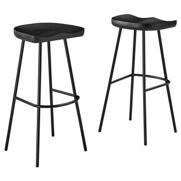 Modway Concord Backless Wood Bar Stools - Set Of 2 - EEI-6742