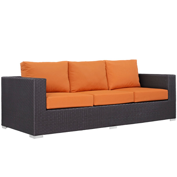 Modway Convene Outdoor Patio Sofa EEI-1844-EXP-ORA Espresso Orange