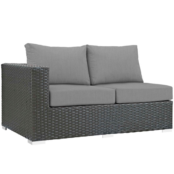 Modway Sojourn Outdoor Patio Sunbrella® Left Arm Loveseat EEI-1858-CHC-GRY Canvas Gray