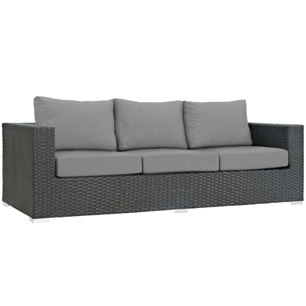 Modway Sojourn Outdoor Patio Sunbrella® Sofa EEI-1860-CHC-GRY Canvas Gray