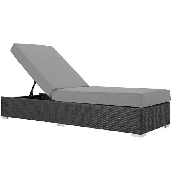 Modway Sojourn Outdoor Patio Sunbrella® Chaise Lounge EEI-1862-CHC-GRY Canvas Gray