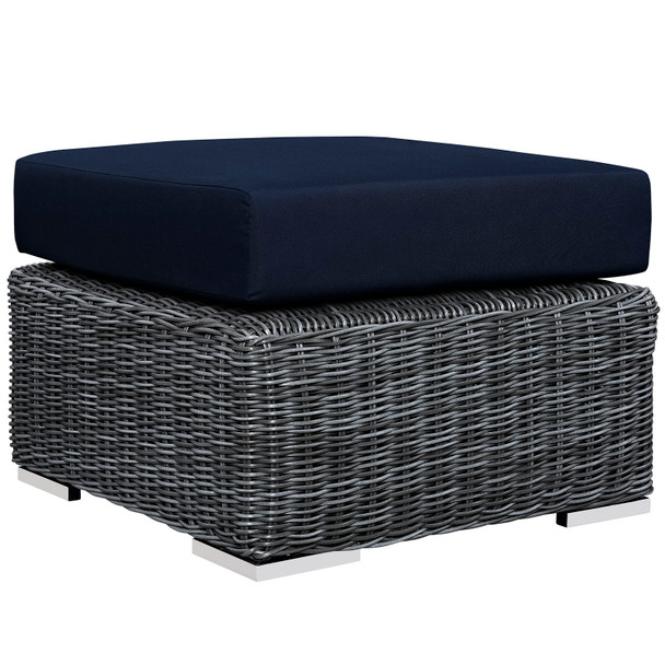 Modway Summon Outdoor Patio Sunbrella® Ottoman EEI-1869-GRY-NAV Canvas Navy