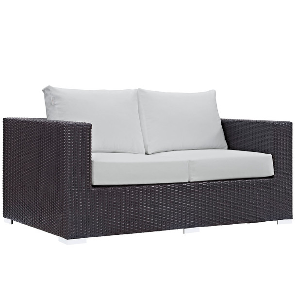 Modway Convene Outdoor Patio Loveseat EEI-1907-EXP-WHI Espresso White