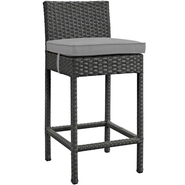 Modway Sojourn Outdoor Patio Sunbrella® Bar Stool EEI-1957-CHC-GRY Canvas Gray