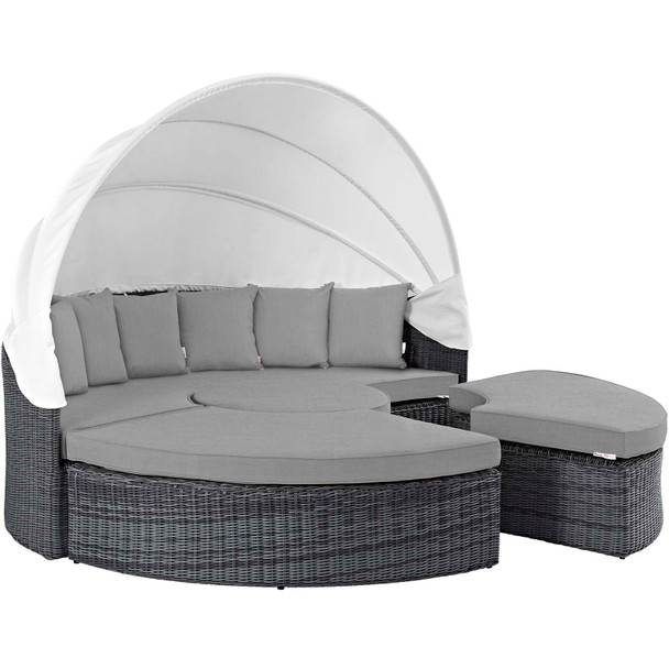 Modway Summon Canopy Outdoor Patio Sunbrella® Daybed EEI-1997-GRY-GRY Canvas Gray
