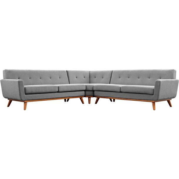 Modway Engage L-Shaped Sectional Sofa EEI-2108-GRY-SET Expectation Gray