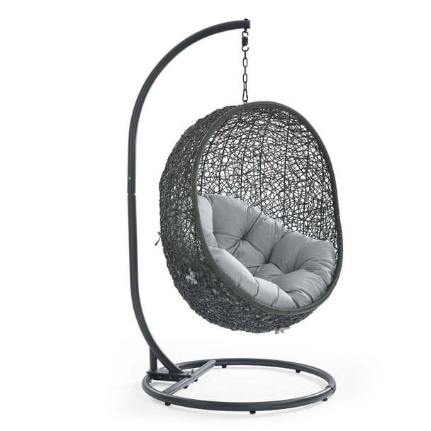 Modway Hide Outdoor Patio Swing Chair With Stand EEI-2273-GRY-GRY Gray