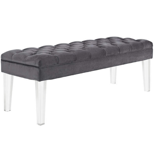 Modway Valet Performance Velvet Bench EEI-2460-GRY Gray