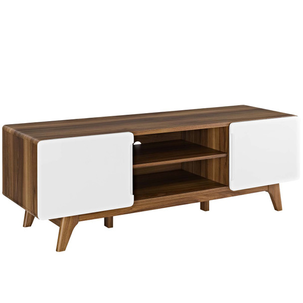 Modway Tread 59" TV Stand EEI-2543-WAL-WHI Walnut White