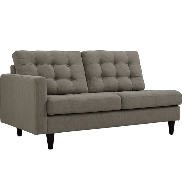 Modway Empress Left-Facing Upholstered Fabric Loveseat EEI-2589-GRA Granite