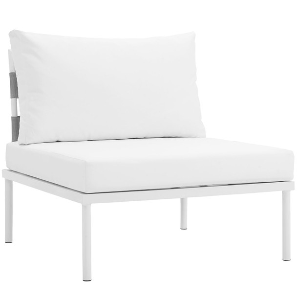 Modway Harmony Armless Outdoor Patio Aluminum Chair EEI-2600-WHI-WHI White White