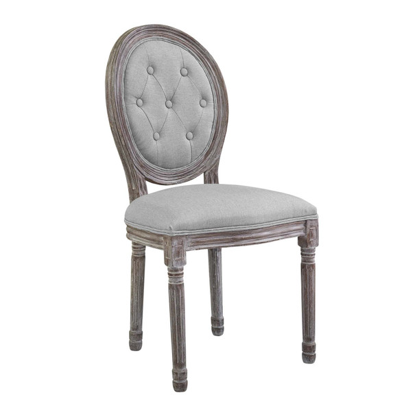 Modway Arise Vintage French Upholstered Fabric Dining Side Chair EEI-2795-LGR Light Gray